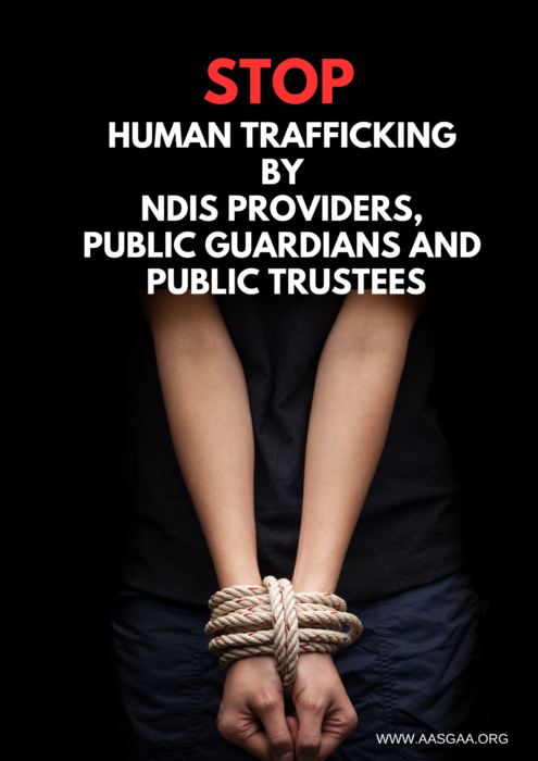 Red and Black Hand Human Trafficking Poster